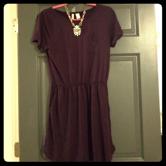 ⚡SOLD⚡H&M Plum dress with pockets! - Picture 4 of 4